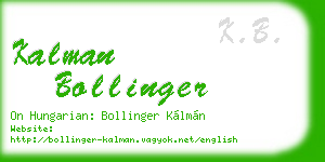 kalman bollinger business card