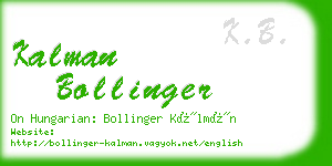 kalman bollinger business card